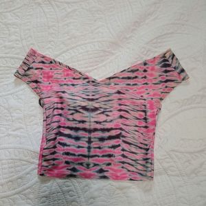 Kortni Jeane Pink & Blue tie dye top